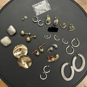 Miscellaneous earrings 13 matching pair, 3 Suspender Earrings, extra backs